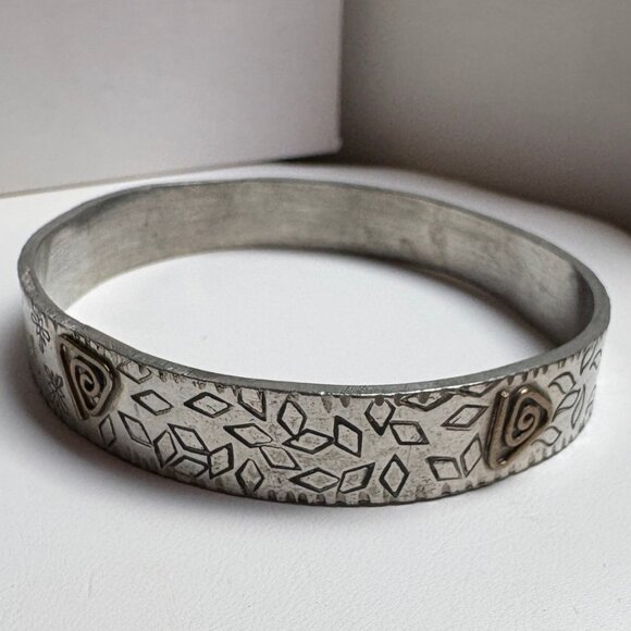 Q. Miller Artisan Bracelet – “Fierce” Pattern – Handcrafted Pewter & Mixed Metal - Picture 5 of 8